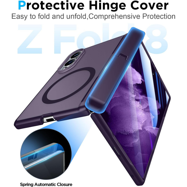 Temdan Galaxy Z Fold 8 MagSafe Ekran Koruyuculu K�l�f-Purple