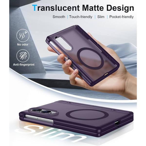 Temdan Galaxy Z Fold 8 MagSafe Ekran Koruyuculu K�l�f-Purple