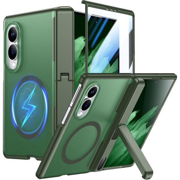 Temdan Galaxy Z Fold 8 MagSafe Ekran Koruyuculu K�l�f-Green