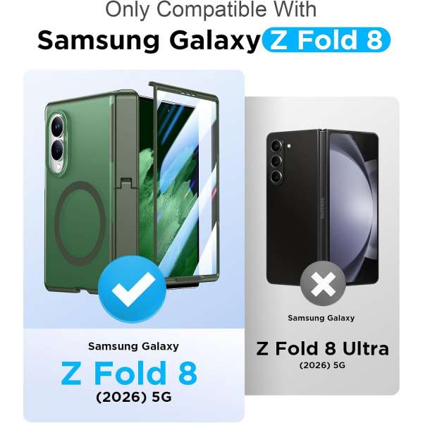 Temdan Galaxy Z Fold 8 MagSafe Ekran Koruyuculu K�l�f-Green