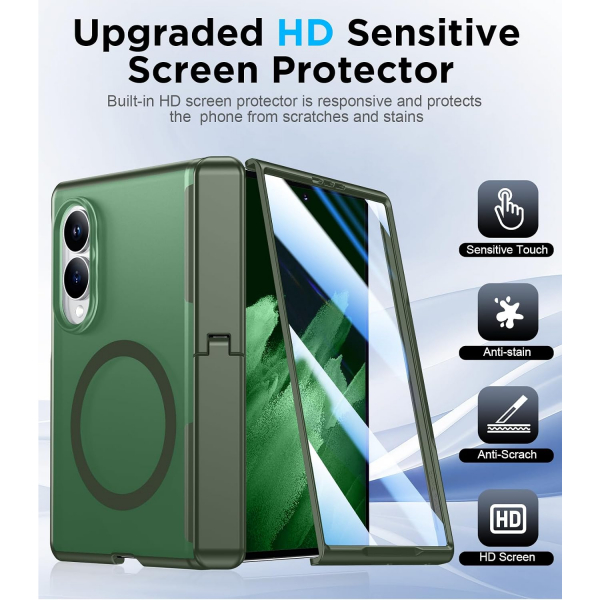 Temdan Galaxy Z Fold 8 MagSafe Ekran Koruyuculu K�l�f-Green