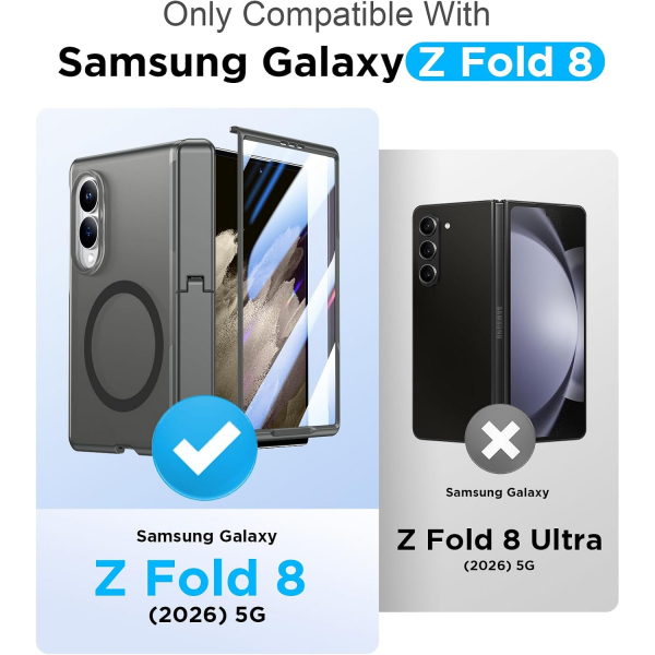 Temdan Galaxy Z Fold 8 MagSafe Ekran Koruyuculu K�l�f-Gray