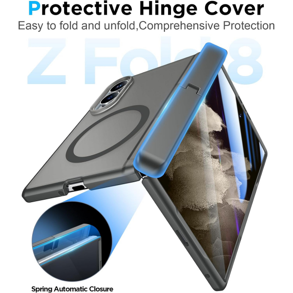 Temdan Galaxy Z Fold 8 MagSafe Ekran Koruyuculu K�l�f-Gray