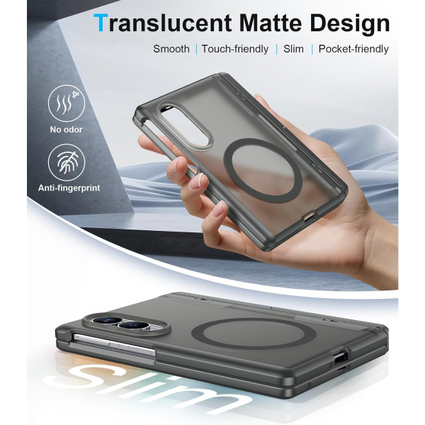 Temdan Galaxy Z Fold 8 MagSafe Ekran Koruyuculu K�l�f-Gray