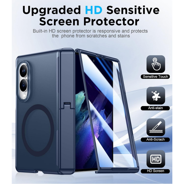 Temdan Galaxy Z Fold 8 MagSafe Ekran Koruyuculu K�l�f-Blue