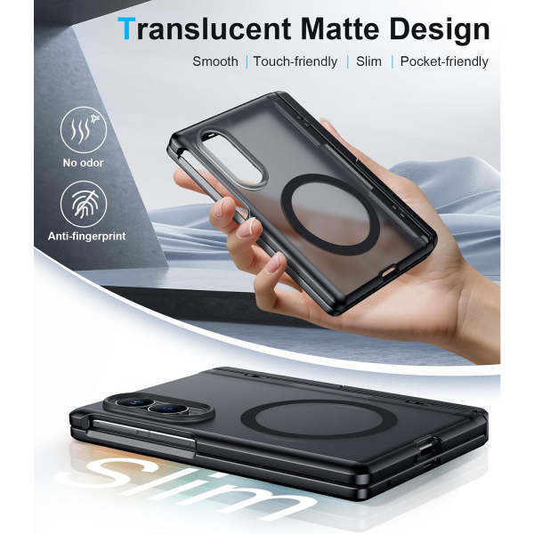 Temdan Galaxy Z Fold 8 MagSafe Ekran Koruyuculu K�l�f-Black