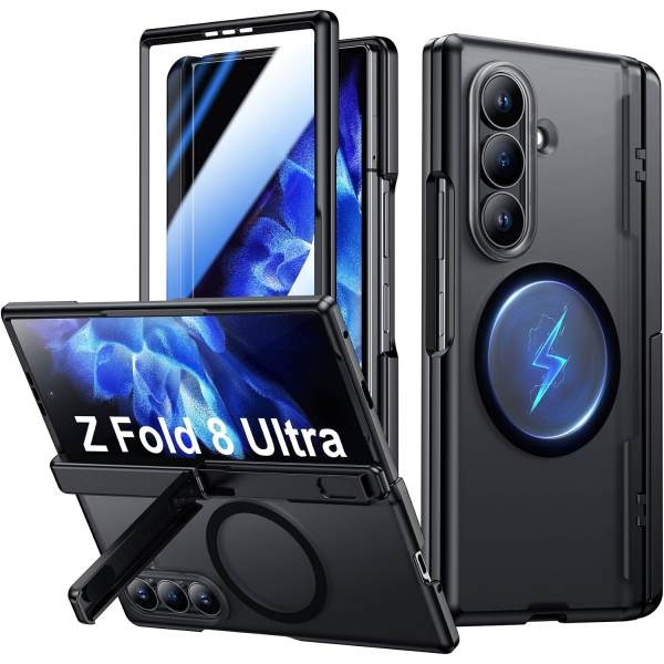 Temdan Galaxy Z Fold 8 Ultra MagSafe Koruyuculu K�l�f-Black