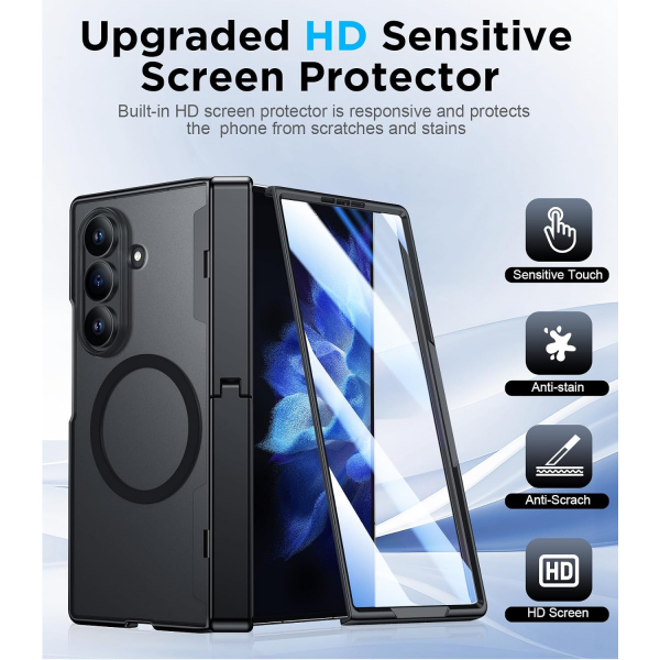 Temdan Galaxy Z Fold 8 Ultra MagSafe Koruyuculu K�l�f-Black