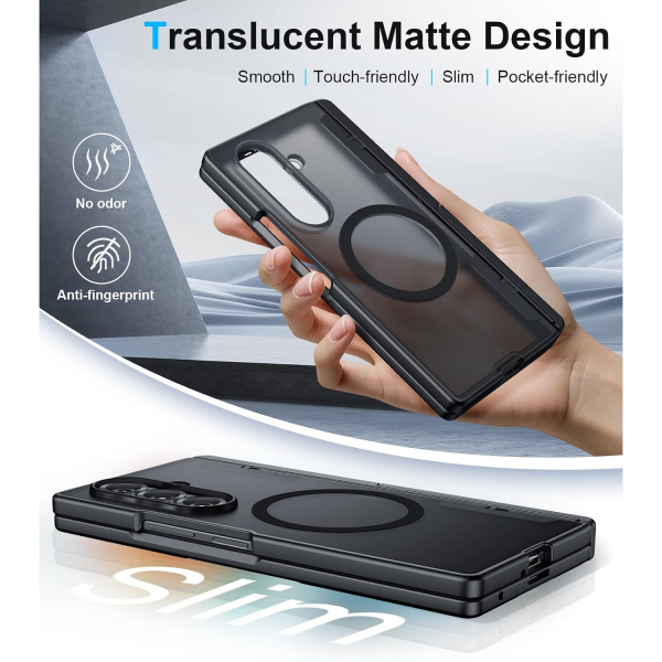 Temdan Galaxy Z Fold 8 Ultra MagSafe Koruyuculu K�l�f-Black