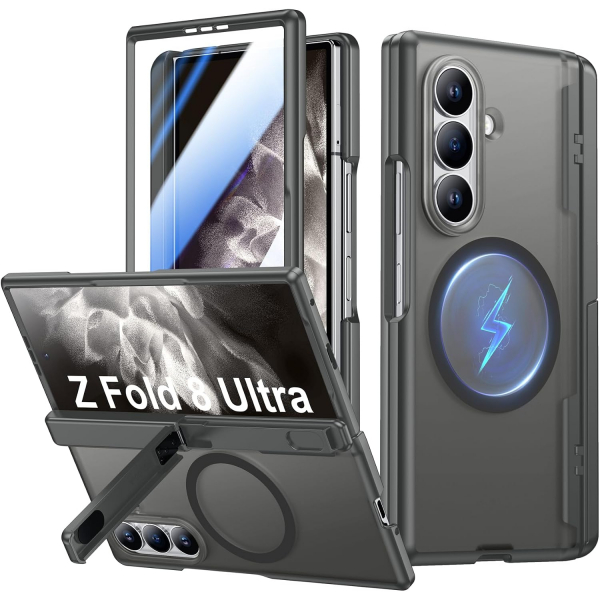 Temdan Galaxy Z Fold 8 Ultra MagSafe Koruyuculu K�l�f-Gray