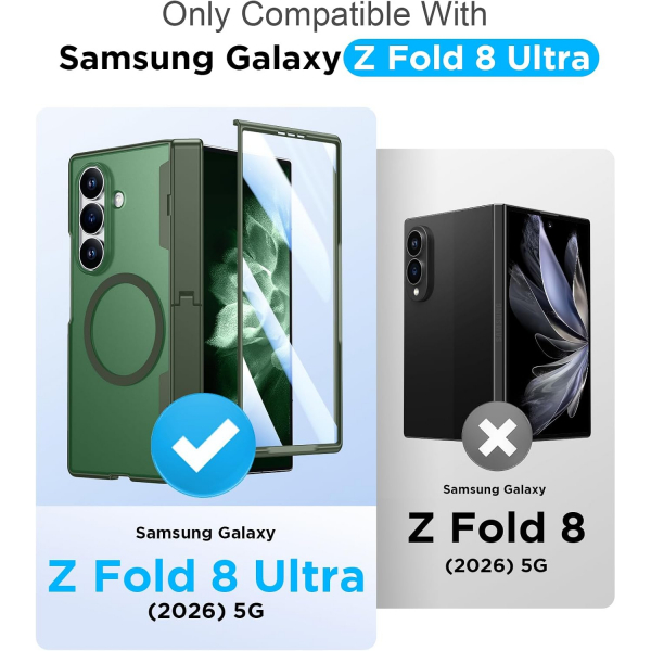 Temdan Galaxy Z Fold 8 Ultra MagSafe Koruyuculu K�l�f-Green