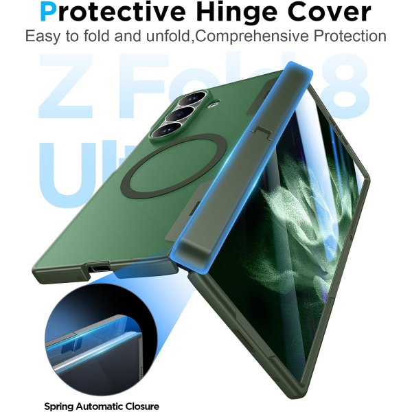 Temdan Galaxy Z Fold 8 Ultra MagSafe Koruyuculu K�l�f-Green