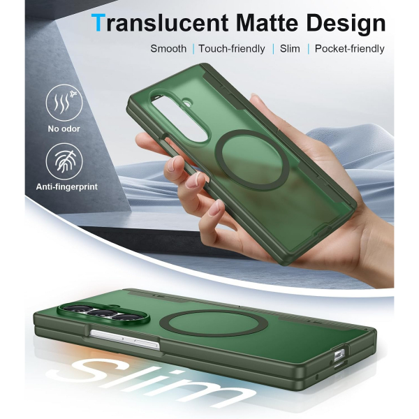 Temdan Galaxy Z Fold 8 Ultra MagSafe Koruyuculu K�l�f-Green
