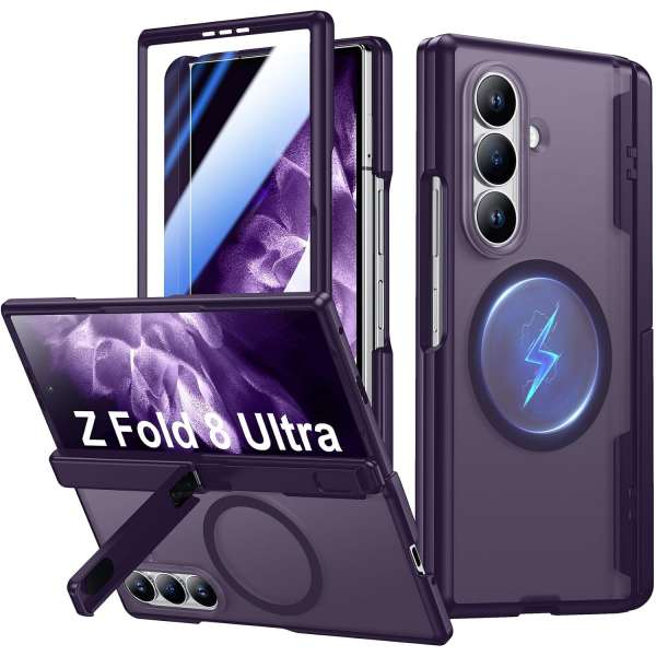 Temdan Galaxy Z Fold 8 Ultra MagSafe Koruyuculu K�l�f-Purple