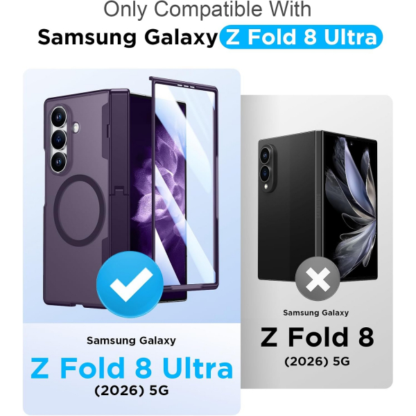Temdan Galaxy Z Fold 8 Ultra MagSafe Koruyuculu K�l�f-Purple