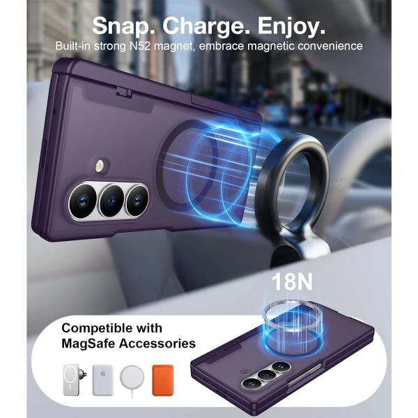 Temdan Galaxy Z Fold 8 Ultra MagSafe Koruyuculu K�l�f-Purple