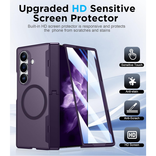 Temdan Galaxy Z Fold 8 Ultra MagSafe Koruyuculu K�l�f-Purple