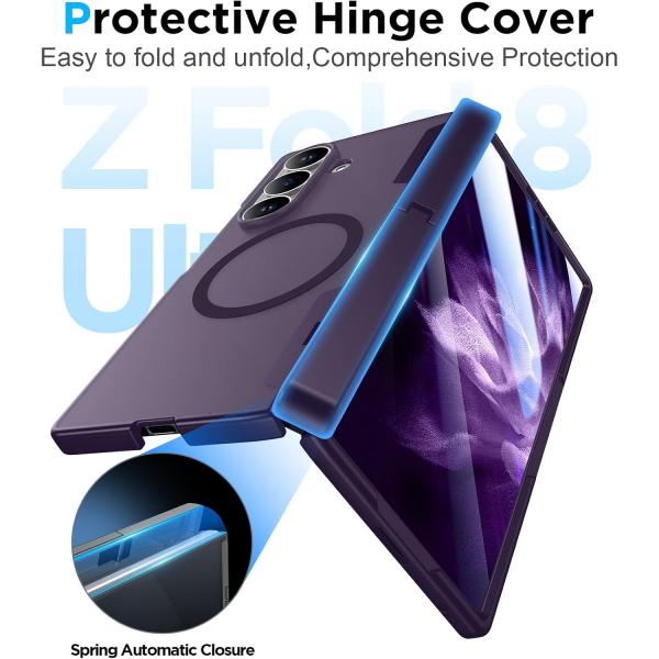 Temdan Galaxy Z Fold 8 Ultra MagSafe Koruyuculu K�l�f-Purple