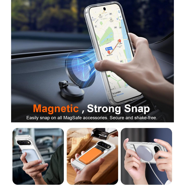 Temdan Google Pixel 11 Pro Manyetik Standl� K�l�f-Clear