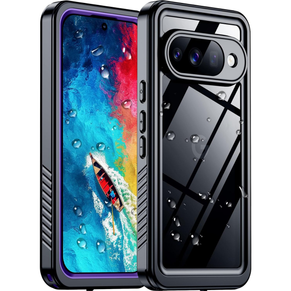 Temdan Google Pixel 11 Pro XL Su Ge�irmez K�l�f-Purple Clear
