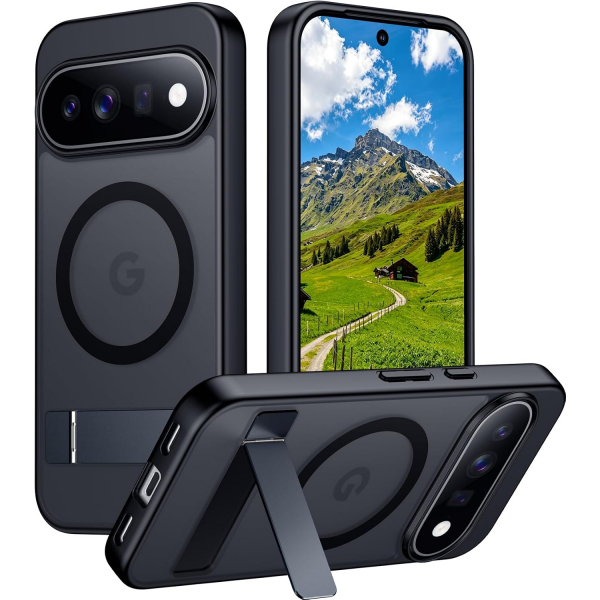 Temdan Google Pixel 11 Uyumlu Manyetik Standl� K�l�f-Black