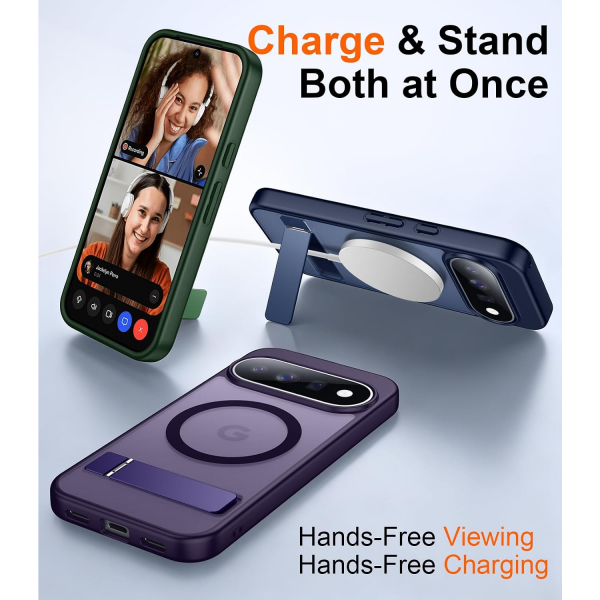 Temdan Google Pixel 11 Uyumlu Manyetik Standl� K�l�f-Purple