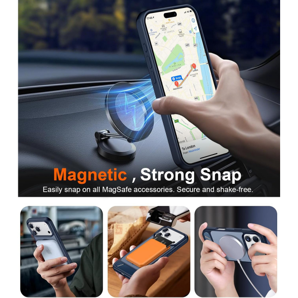 Temdan Manyetik iPhone 18 Pro Standl� K�l�f-Blue