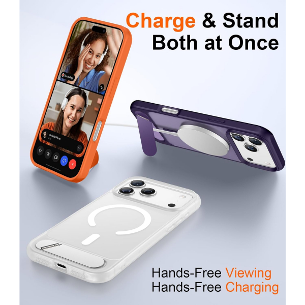 Temdan Manyetik iPhone 18 Pro Standl� K�l�f-White