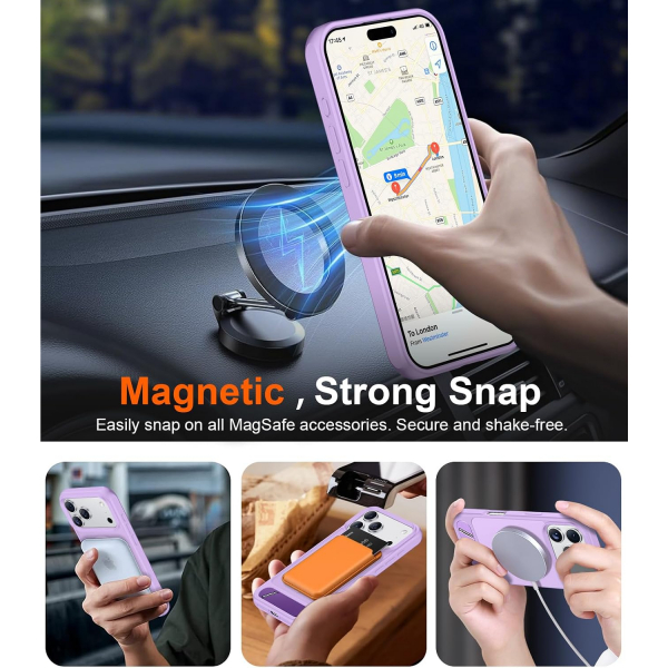 Temdan Manyetik iPhone 18 Pro Standl� K�l�f-Light Purple