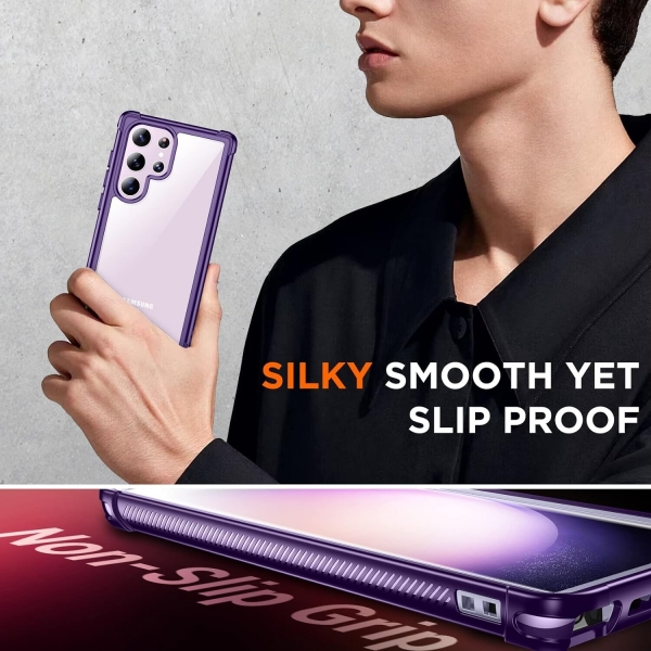 Temdan Tam Korumal Samsung Galaxy S23 Ultra Klf (MIL-STD-810G)-Purple