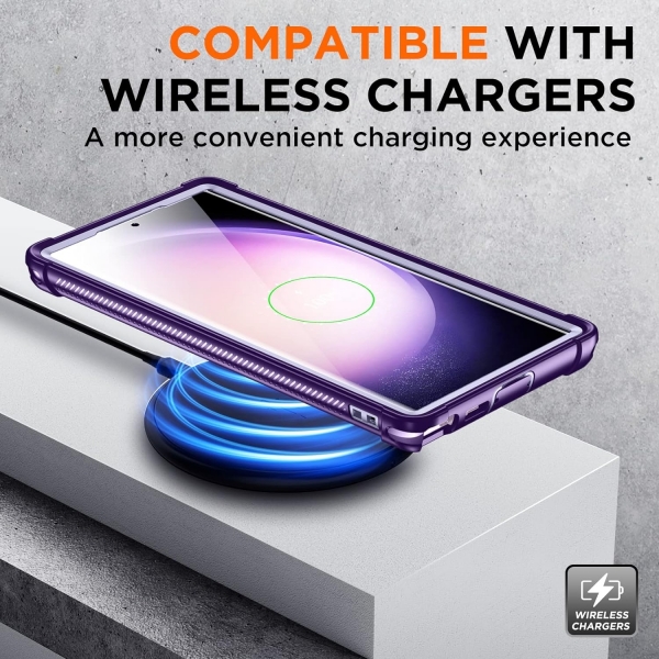 Temdan Tam Korumal Samsung Galaxy S23 Ultra Klf (MIL-STD-810G)-Purple