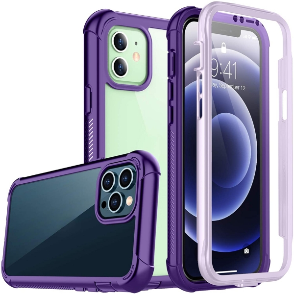  Temdan iPhone 12 Bumper Klf - Purple