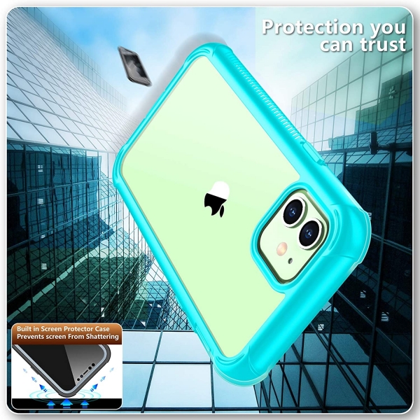  Temdan iPhone 12 Bumper Klf -Teal