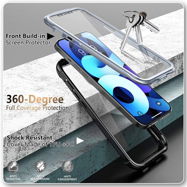 Temdan iPhone 12 Mini Bumper Klf - Black