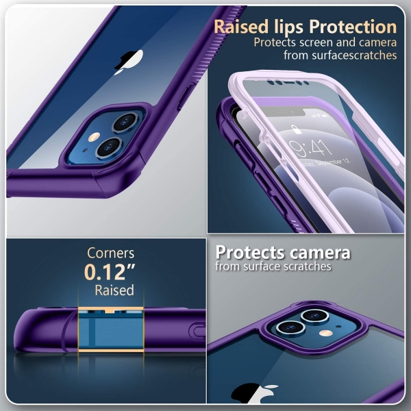 Temdan iPhone 12 Mini Bumper Klf -Purple