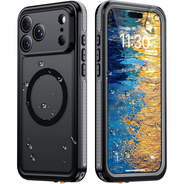 Temdan iPhone 18 Pro Desenli Su Ge�irmez K�l�f-Black