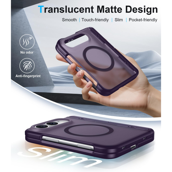 Temdan iPhone Duo Manyetik Gizli Standl� K�l�f -Purple