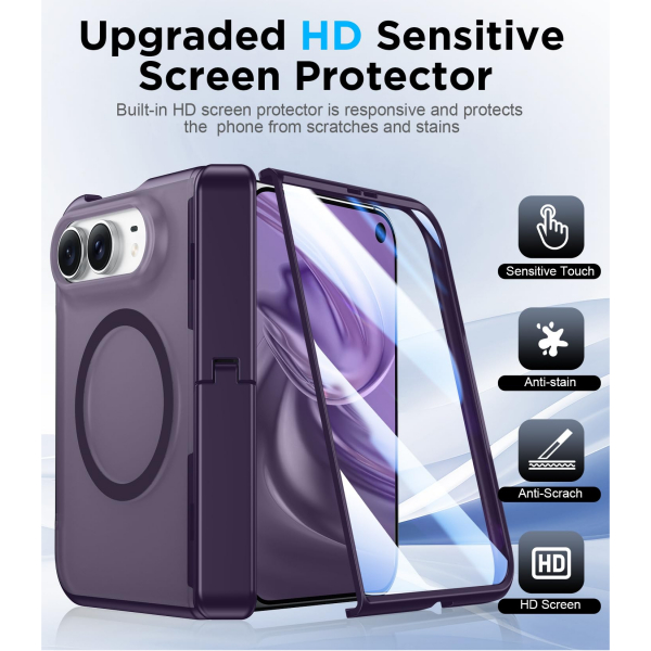 Temdan iPhone Duo Manyetik Gizli Standl� K�l�f -Purple