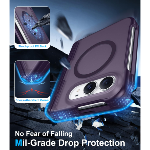 Temdan iPhone Duo Manyetik Gizli Standl� K�l�f -Purple