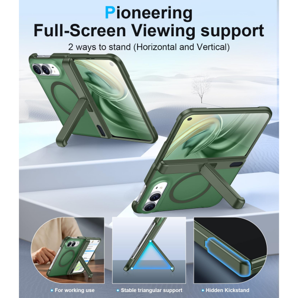 Temdan iPhone Duo Manyetik Gizli Standl� K�l�f -Green