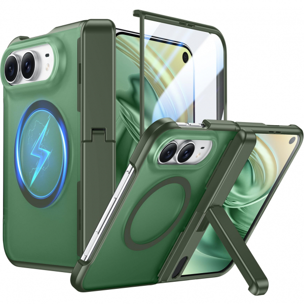 Temdan iPhone Duo Manyetik Gizli Standl� K�l�f -Green