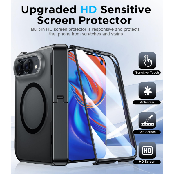 Temdan iPhone Duo Manyetik Gizli Standl� K�l�f -Black