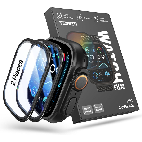 Tensea Apple Watch Ultra 3 Ekran Koruyucu (2 Adet)-Black