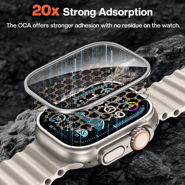Tensea Apple Watch Ultra 3 Ekran Koruyucu (2 Adet)-Titanium