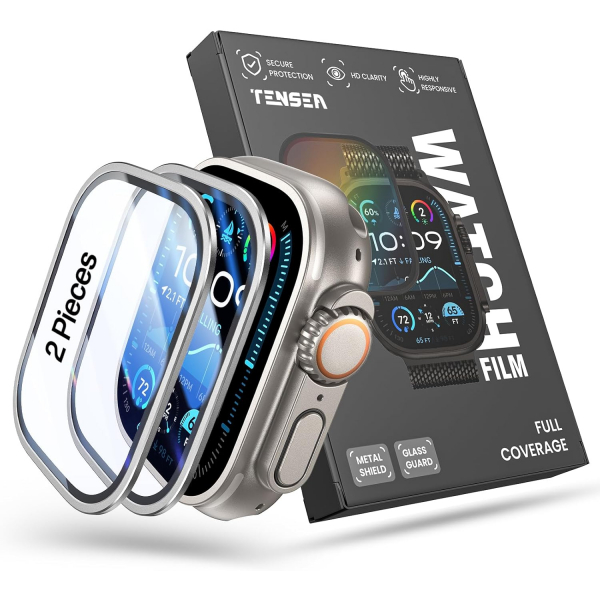 Tensea Apple Watch Ultra 3 Ekran Koruyucu (2 Adet)-Titanium