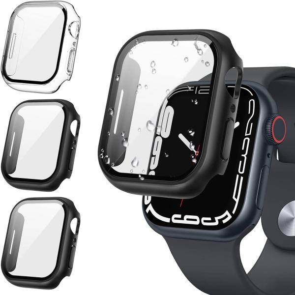 Tensea Apple Watch 9/8/7 41mm Bumper Klf -Clear/Black/Black