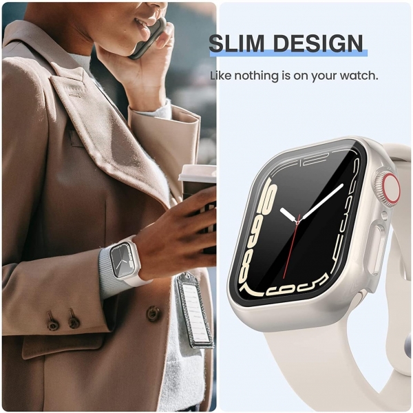 Tensea Apple Watch 9/8/7 41mm Bumper Klf -Clear/Starlight/Black