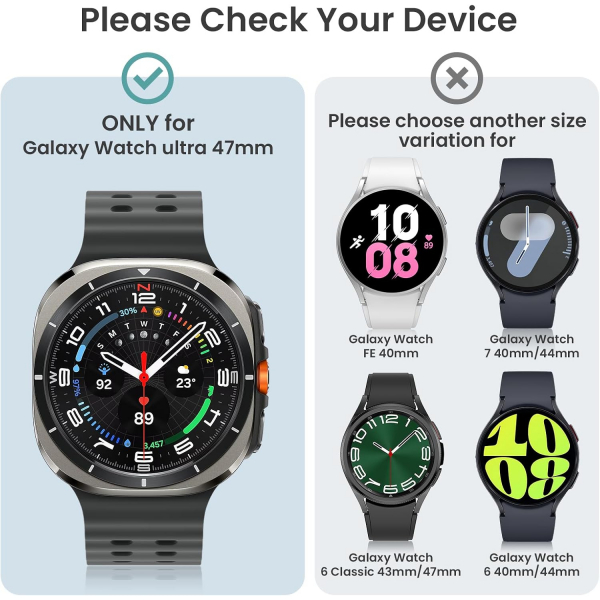 Tensea Bumper Galaxy Watch Ultra 47mm Bumper K�l�f-Titanium