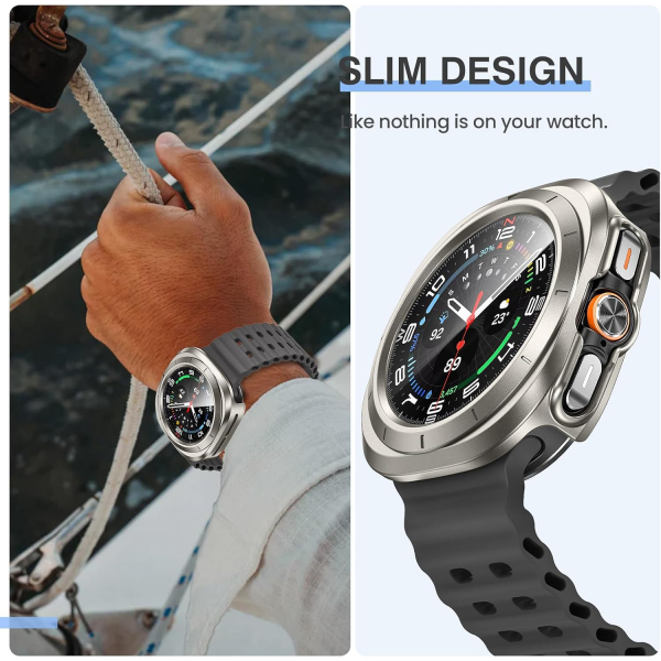 Tensea Bumper Galaxy Watch Ultra 47mm Bumper K�l�f-Titanium
