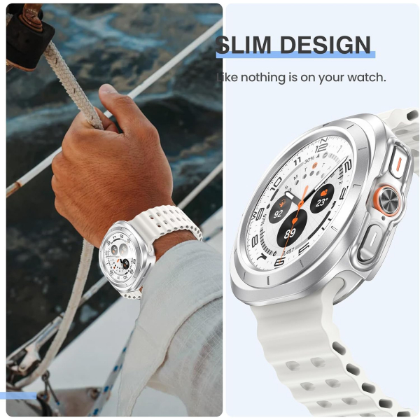 Tensea Bumper Galaxy Watch Ultra 47mm Bumper K�l�f-Silver